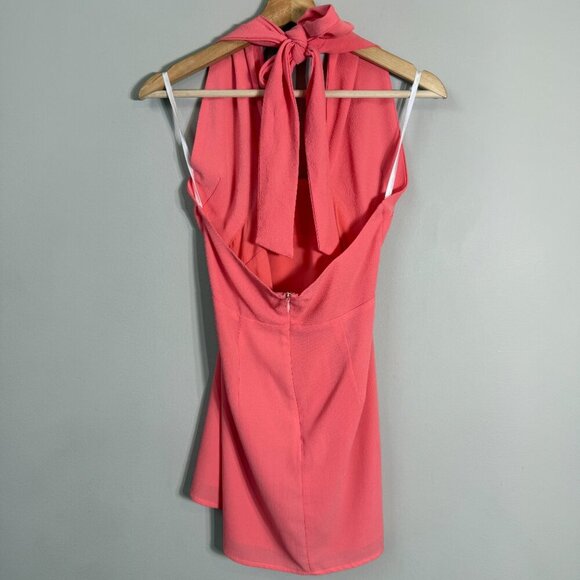 Superdown Revolve Grace Cross Front Mini Dress Women's Small Pink Halter Party - Picture 8 of 13